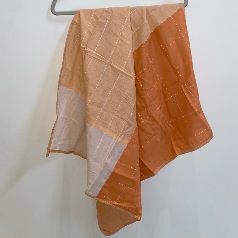 NWOT | ANCHAL | 100% Organic Cotton Handmade in India Scarf | Coral/White
